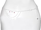 Belly Chains Women Sterling Silver Hand Engraved Indian Style Max Length 30.50 inches (b202)