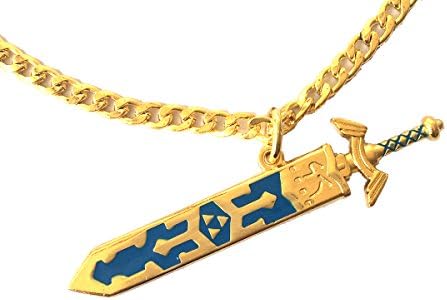Gracenn Legend of Zelda Link Master Removable Sword Necklace Cosplay Accessory Golden
