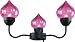 Royce Lighting Patio Umbrella Lamp with Cranberry Glass Globes - RL5133-3-23F