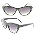 Cateye Rhinestone Sunglasses 7071 Black Frame Purple Black Gradient Lens