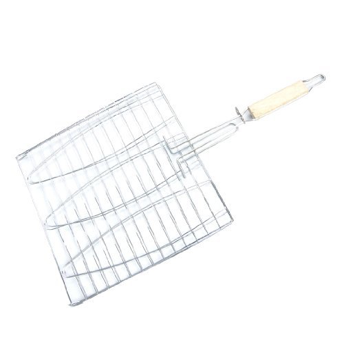 Pique-nique extérieur en métal Barbecue outil Triple poisson griller Commander