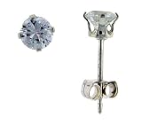 Sterling Silver 3 mm (0.10 Carat Size each) Brilliant Cut CZ Stud Earrings
