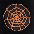Orange Spider Web Crocheted Hair Bun Cover- MEDIUM