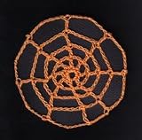 Orange Spider Web Crocheted Hair Bun Cover- MEDIUM