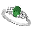 14K White Gold Chrome Tourmaline and Diamond Ring