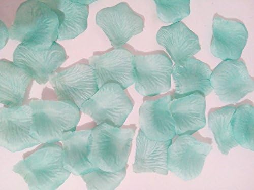 Wedding Favors Bridal Artificial Silk Fabric Rose Petals for Valentine Proposal Flower Scatters Aisle Bed Table Decorations 1500pcs 15packs (Pale turquoise)