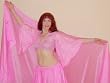 Pink Semi-Circular Silk Veil