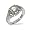 Eve's Addiction Vintage Deco Style Sterling Silver CZ Engagement Ring, 9