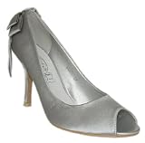 Produkt-Bild: Edle Satin Peeptoe Pumps/ Abendschuhe in Grau