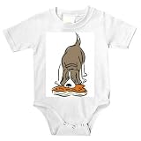 Onesie with dog, eating, pet, steak