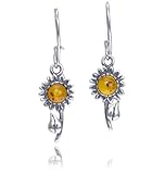 Sterling Silver Cognac Amber Earrings Sunflower Cognac Amber Earrings 412as9uNrKL. SL160 Sterling Silver Cognac Amber Earrings Sunflower Cognac Amber Earrings