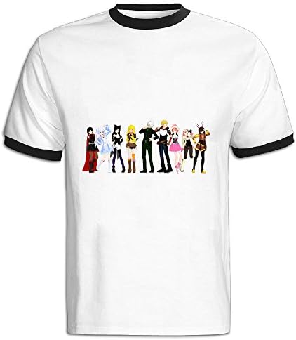 Lonmir Men's RWBY O-neck Contrasting T Shirts XXL Black Funny