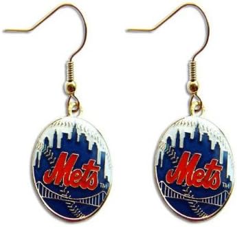 New York Mets Dangle Logo Earring Set Mlb Charm Gift