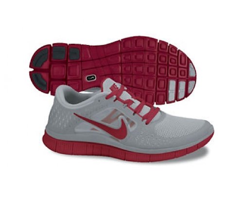 Nike Men's NIKE FREE RUN+ RUNNING SHOES 10 (WOLF GREY/GYM RED/STEALTH)