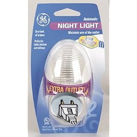 GE Auto Incandescent Night Light With Extra Outlet White - GE 51553 by GE