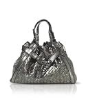 Francesco Biasia Queenie - Woven Laminated Calfskin Satchel Bag Musk