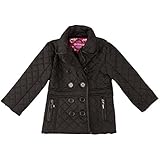 Dollhouse Infant Girls' Quilted Button Jacket With Removable Hood