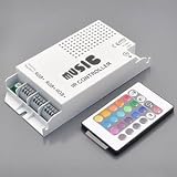 LEDwholesalersTM IR Music Controller 60 Watt 3 Ports With Remote for Color Changing LEDs,3322RGB