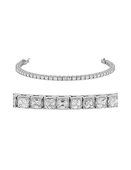 Diamond Bracelet - Asscher Cut Diamond Platinum Tennis Bracelet