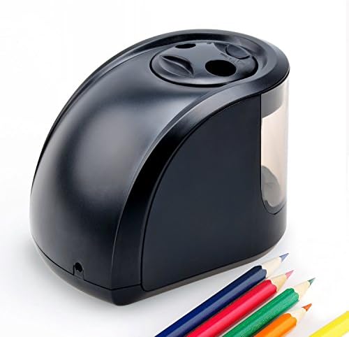 Pencil Sharpener - WhaleStone Electric Pencil Sharpener with 2 Different Sizes of Holes and Operated by Both Adapter and Battery, Suitable for Classroom, Office, School, Kids, Adults (Black)