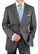 Modern Fit Suit Signature Collection Mens Suit Italian Merino Wool 140s Two Button Jacket Plus Pants Modern Business Suit Chacoal Gray with Stripe