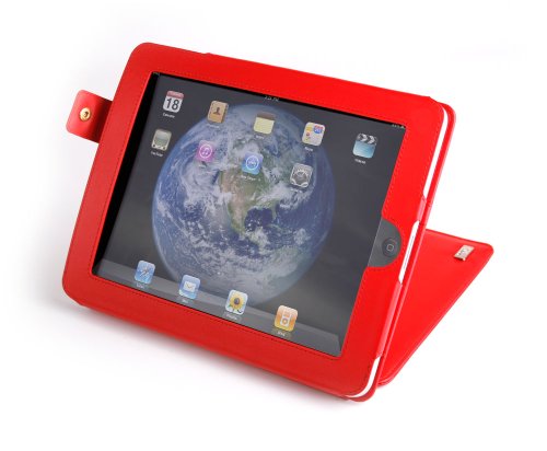 DURAGADGET Housse Luxe en Cuir Rouge pour Apple iPad 1 16 gigaoctet 32 gigaoctet 64 gigaoctet, y compris les vérsions Wifi & 3g (16GB 32GB 64GB) - Protecteur d'écran BONUS