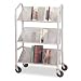 BDY54143 - Buddy Products Sloped Three-Shelf Book Cart