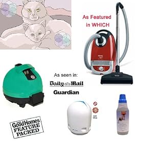 Pet Allergy essentials - Steambee Supreme Miele cat & Dog Airfree P60 Air Purifier Pet Allergy Detergent.