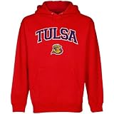 NCAA Tulsa Golden Hurricane Red Logo Arch Applique Midweight Pullover Hoody