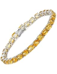 Genuine Morne Rouge (TM) Bracelet. 21.85 Ctw Citrine Sterling Silver Tennis Bracelet - Material/Stone: Citrine. 13.5 grams in weight and 8 inches in length. 100% Satisfaction Guaranteed.