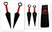 Kunai - Original - 2er Set - 20 cm groß - kostenlose Gürteltasche - Edelstahl geschliffen - schwarz