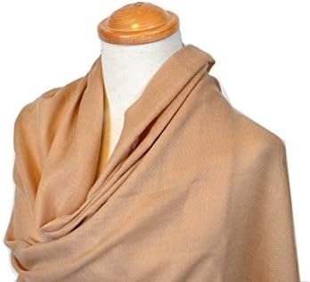 NEW COLORS Women's Pashmina Plain Merino Wool 100% Shawl /Wrap Camel