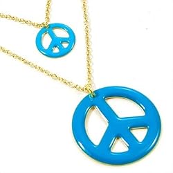 Blue Double Peace Gold Fashion Necklace