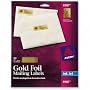 Avery 300-LABELS 3/4IN X 2-1/4IN Address Gold Foil for Inkjets