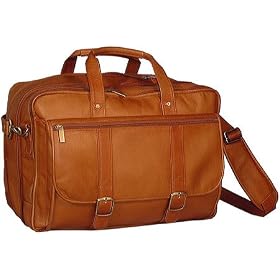 David King Leather Men's 100 Expandable Laptop Briefcase Leather Bag