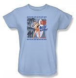 Elvis - Blue Hawaii Poster Womens T-Shirt In Light Blue