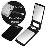 Rucci Led Lighted Mirror Black with Tweezer 2.25" x 4" thumbnail