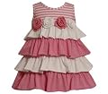 Bonnie Jean Toddler Girls Pink White Layered Summer Dress