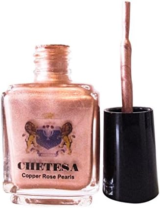 CHETESA Gems Collector Nail Lacquer Non-Toxic, Copper Rose Pearls, .43 oz