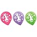 Pretty in Pink Sweet 1st Birthday Party Printed Latex Balloons Decoration, Pink/Green/Purple, Latex, 12