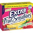 Wrigleys Extra Strawberry Banana Sugarfree Gum, Fruit Sensation - 15 Stick/Pack, 10 ea