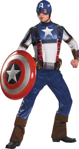  The First Avenger Deluxe Adult Captain America Costume - Adult Superhero Costumes