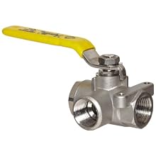 Apollo 76-600 Series Stainless Steel Ball Valve, Two Piece, 3-Port Diverting, Lever, NPT Female