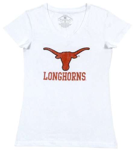NCAA Women's Texas Longhorns Countdown V-Neck Tee Shirt, Texas Orange, Small