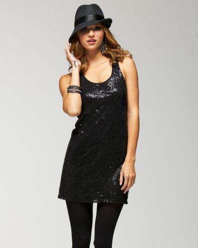 bebe Sequin Racerback Tank Dress