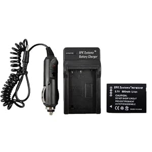 GPK Systems Battery & Charger for Panasonic Dmw-bcg10, Dmw-bcg10e, Dmw-bcg10pp, De-a65, De-a66 Panasonic Lumix Dmc-3d1, Dmc-tz6, Dmc-tz7, Dmc-tz8, Dmc-tz10, Dmc-tz18, Dmc-tz19, Dmc-tz20, Dmc-tz25, Dmc-tz30, Dmc-zr1, Dmc-zr3, Dmc-zs1, Dmc-zs3, Dmc-zs5, Dmc