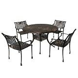 Sierra Cast Aluminum Outdoor Dining Set in Copper Finish