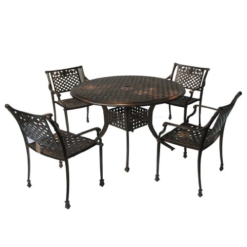 Sierra Cast Aluminum Outdoor Dining Set in Copper Finish product image