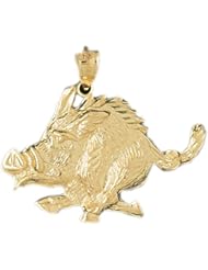 Dazzlers Solid 14k Gold Boar Charm Pendant Available in three colors from jewelsberry (weights: 3.9 grams only)