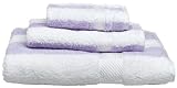 Frenchtex Melody Egyptian Stripe Bath Towel, Lilac/Stripe